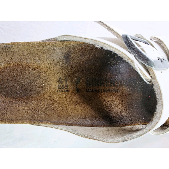 Birkenstock Sandals Arizona White Slip On Comfort Slide Size 41 L10 M8 - Picture 6 of 7